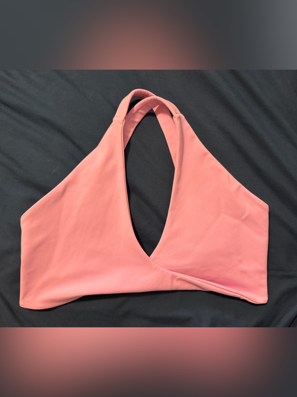 Plunge Front Coral Sports Bra Top